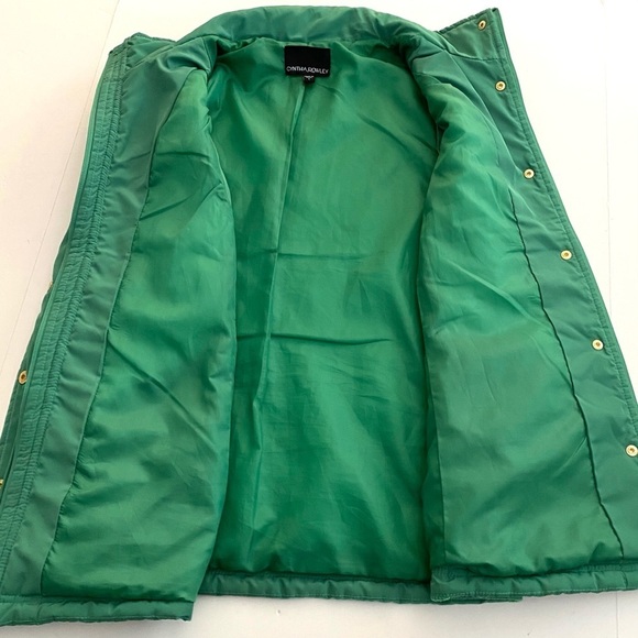 Cynthia Rowley Green Quilted Zip-up Sleeveless Puffer Vest Sz Large Solid Layer - Picture 12 of 16